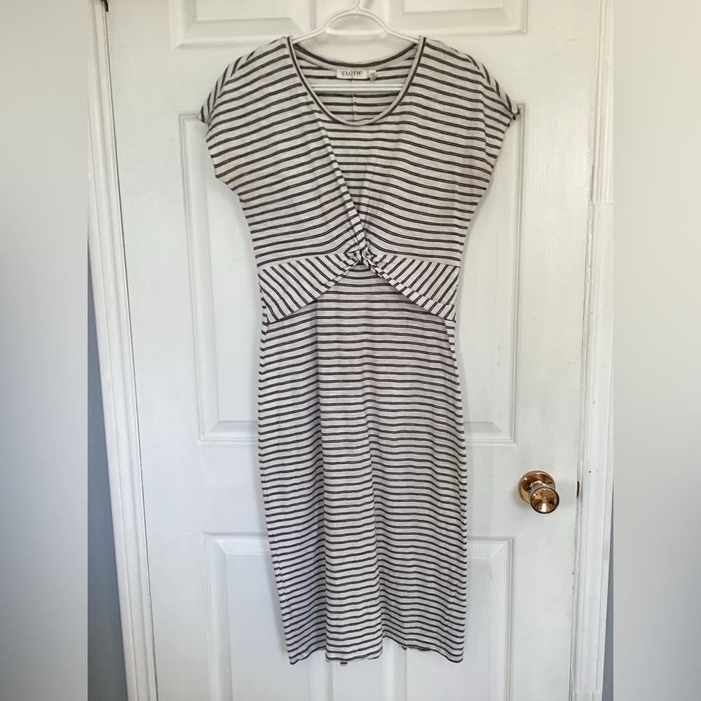 🛍️5/💲20🛍️ CLOTH Striped Cotton Midi Dress